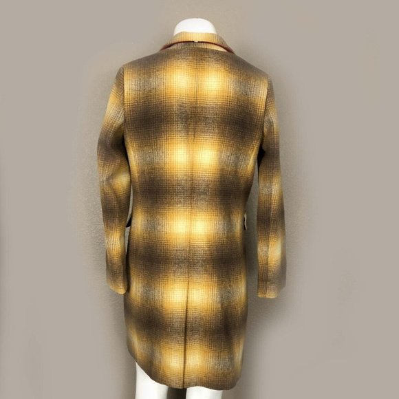 Tommy Hilfiger NWOT Designer Wool Blend Shadow Plaid Sz 6 Knee Length Coat - Picture 2 of 13
